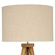 ATMOSPHERA - Lampadaire Trépied en Bois de Manguier et Abat-jour Beige lin H 150 cm - vignette