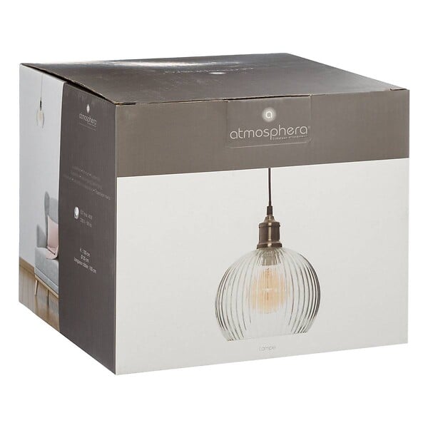 ATMOSPHERA - Luminaire Suspension en Verre texturé D 20 cm - large