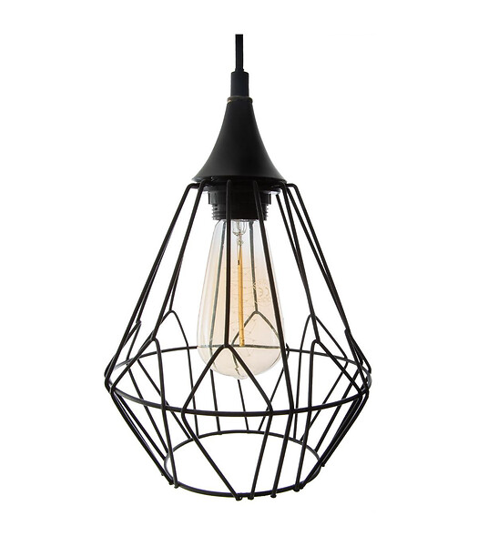 ATMOSPHERA - Luminaire Lustre 3 Suspensions en Métal filaire Noir - large