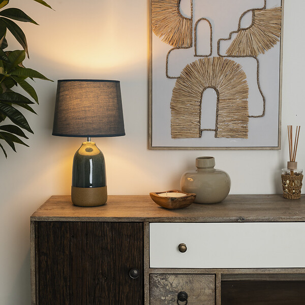 ATMOSPHERA - Lampe à poser en céramique bicolore H 43 cm - large