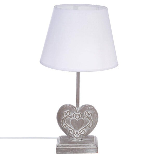 ATMOSPHERA - Lampe à poser Pied en bois forme Coeur H 49 cm - large