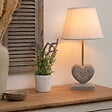 ATMOSPHERA - Lampe à poser Pied en bois forme Coeur H 49 cm - vignette