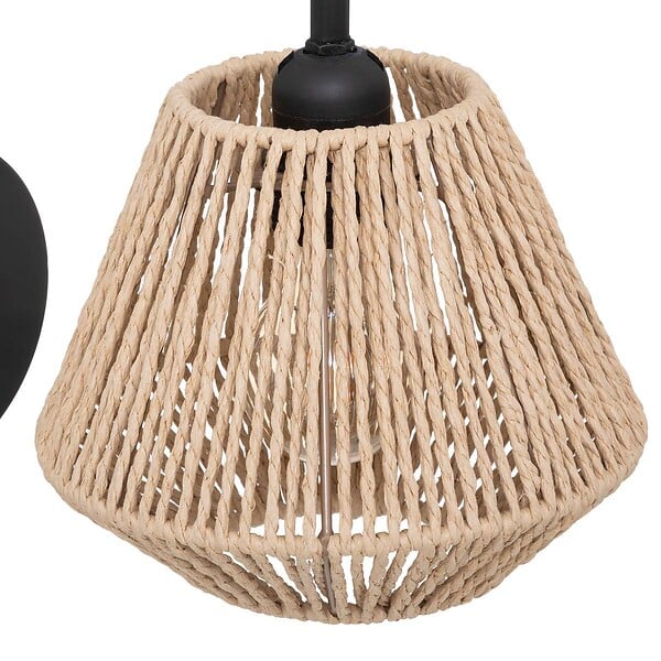 ATMOSPHERA - Applique murale en Métal Noir et Corde Beige H 25.5 cm - large
