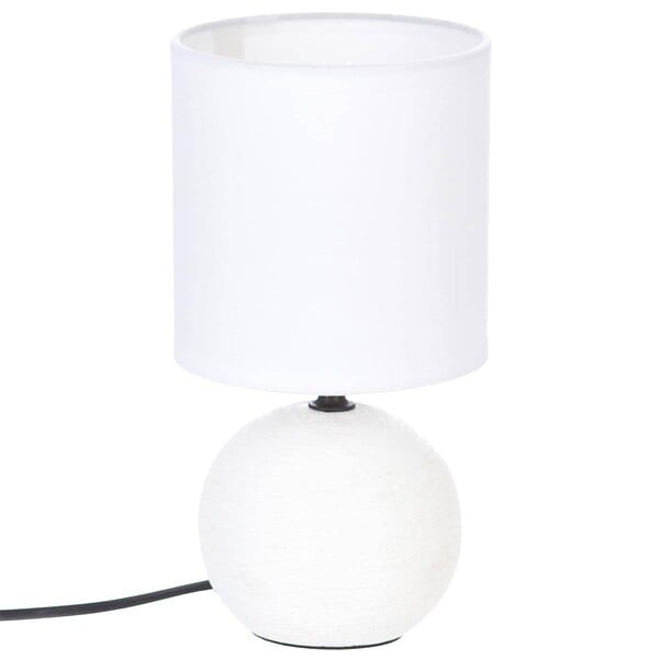 ATMOSPHERA - Lampe en Céramique Pied Boule striée Blanc - large