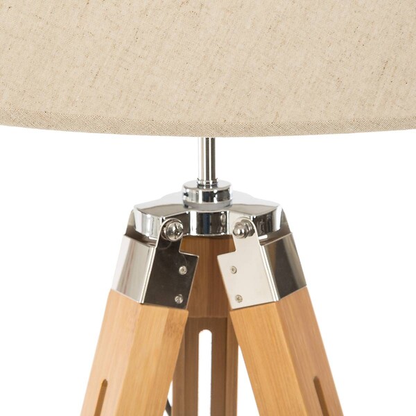 ATMOSPHERA - Lampadaire Trépied en Bambou et Abat-jour Ivoire H 145 cm - large