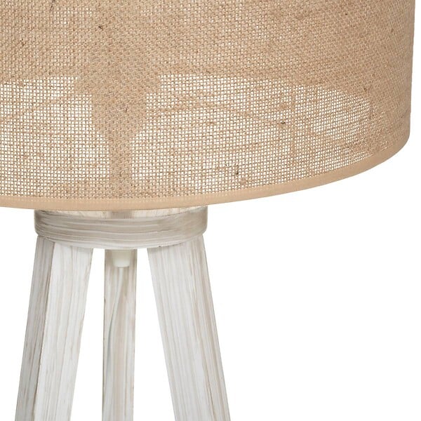 ATMOSPHERA - Lampadaire Trepied en Bois blanchi et Abat-jour Beige Lin H 143 cm - large