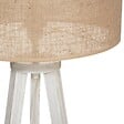 ATMOSPHERA - Lampadaire Trepied en Bois blanchi et Abat-jour Beige Lin H 143 cm - vignette