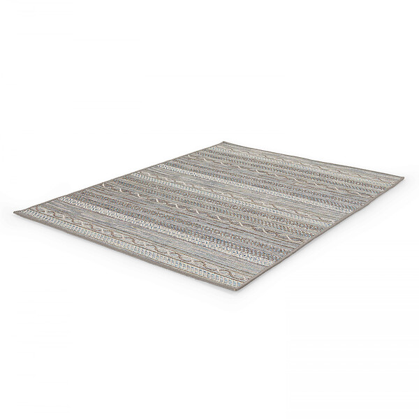 OVIALA - Tapis rectangulaire en polypropylène 160x230 cm gris - Urda - large