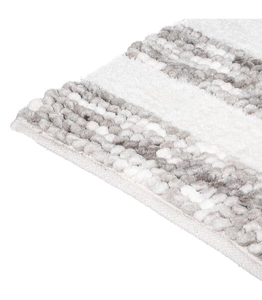 5 FIVE SIMPLY SMART - Tapis de salle de Bain épais rayé Gris 50 x 75 cm - large