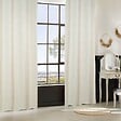 ATMOSPHERA - Rideau à œillets Jacquard Blanc Ivoire motif tufté 135 x 260 cm - vignette