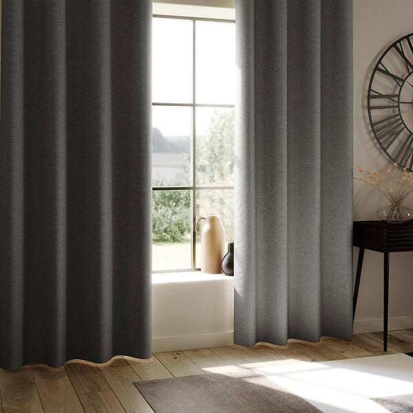 ATMOSPHERA - Rideau à œillets Occultant en tissu Gris Foncé 140 x 260 cm - large