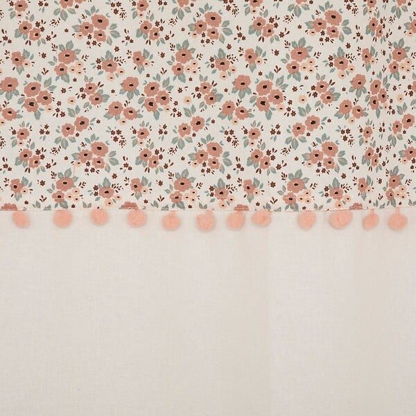 ATMOSPHERA - Rideau à œillet en Coton déco fleurie avec pompons 140 x 260 cm chambre d'enfant - large