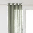 ATMOSPHERA - Rideau à œillets en Lin Vert Céladon avec surpiqûre noire 130 x 260 cm - vignette