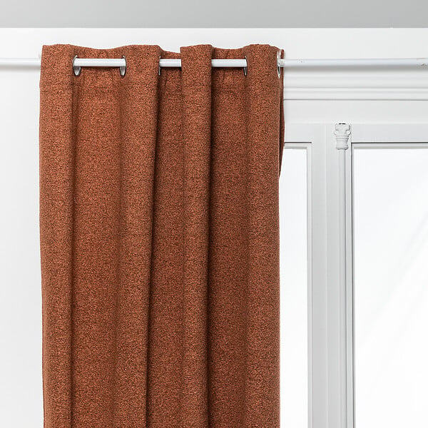 ATMOSPHERA - Rideau à œillets Occultant et Isolant effet bouclette Terracotta 140 x 260 cm - large