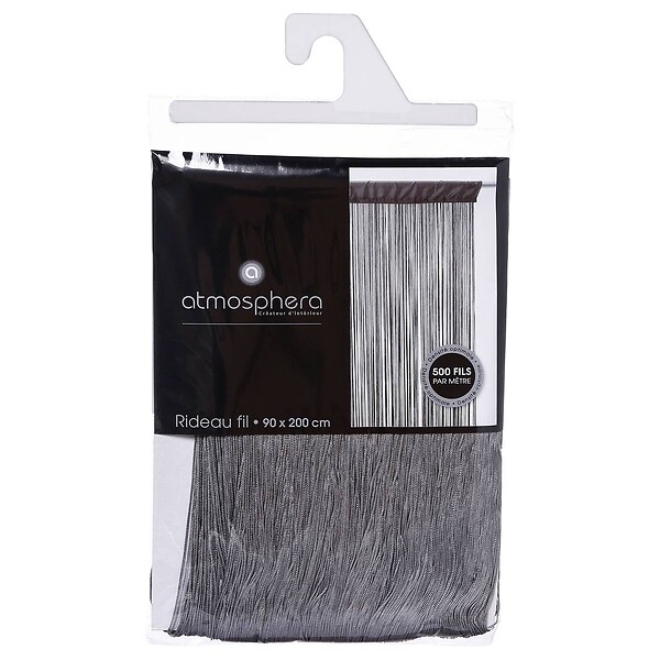 ATMOSPHERA - Rideau fil Gris 90 x 200 cm densité optimale - large
