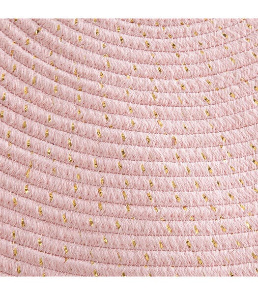 ATMOSPHERA - Tapis enfant Rose et Lurex doré à franges D 90 cm - large