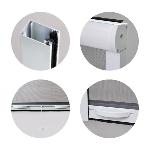VOLET-MOUSTIQUAIRE - PACK ECO de 2 moustiquaires Enroulables ALU H220 cm x L160 cm Blanc - large