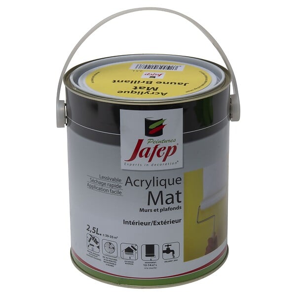 JAFEP - Peinture acrylique mat jaune brillant Jafep  2,5L - large