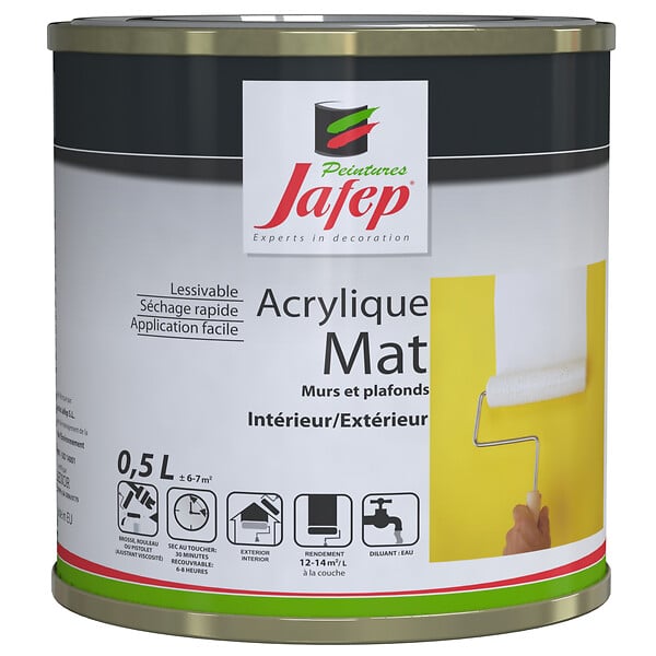 JAFEP - Peinture acrylique mat framboise Jafep  0,5L  0,5 L 0,5 L - large