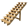 VINUOVO - BERLIN Escalier extérieur bois 9 marches H 156cm L-100cm - sans contre marche - vignette
