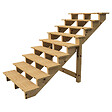 VINUOVO - BERLIN Escalier extérieur bois 9 marches H156cm L-120cm - sans contre marche - vignette