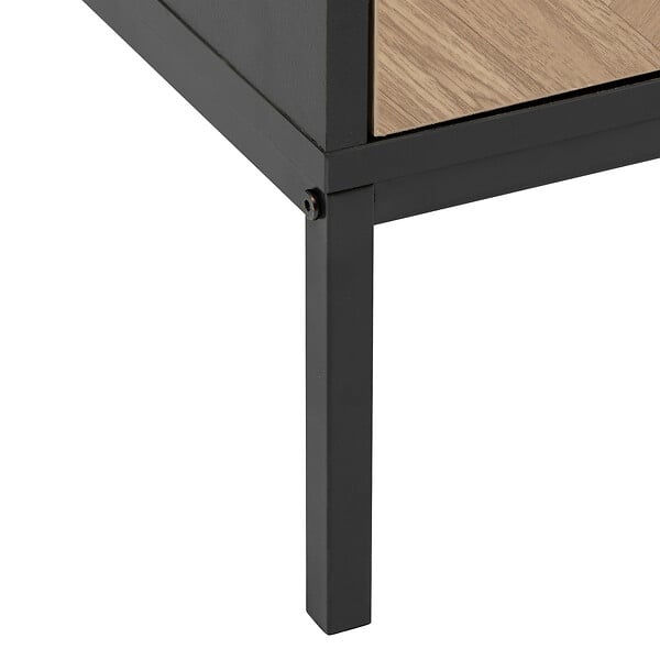 5 FIVE SIMPLY SMART - Table d'appoint Table de chevet en métal noir et tiroirs aspect chevron 50 x 40 cm - large