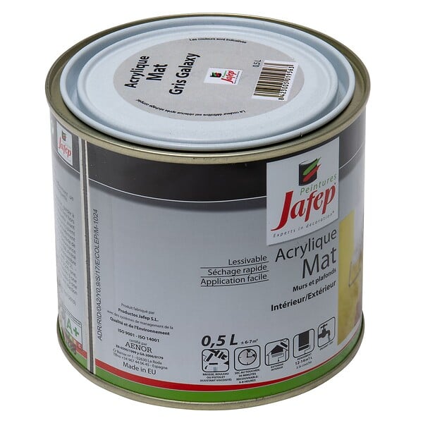 JAFEP - Peinture acrylique mat gris galaxy Jafep  0,5L - large