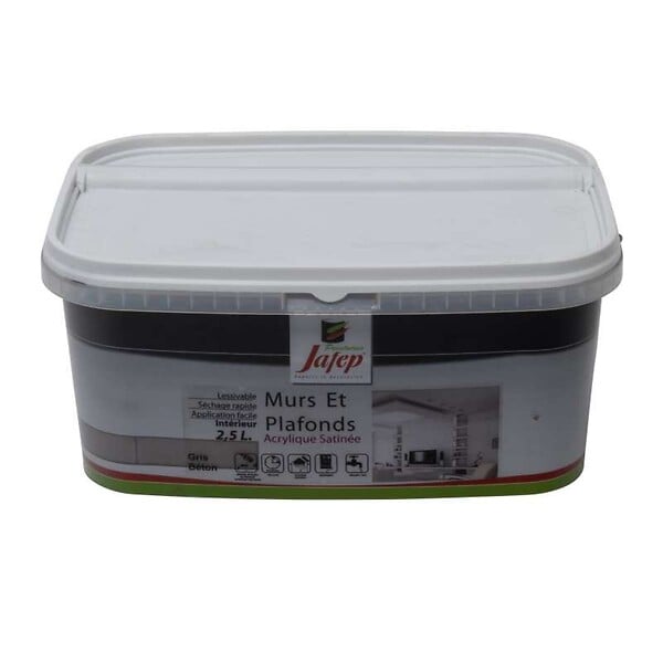 JAFEP - Peinture mur et plafond satinée gris béton  2,5L  Jafep - large