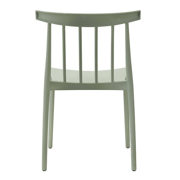 OVIALA - Lot de 4 chaises de terrasse vert sauge en plastique - Lisboa - large
