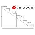 VINUOVO - BERLIN Escalier extérieur bois 9 marches H156cm L-120cm - sans contre marche - vignette