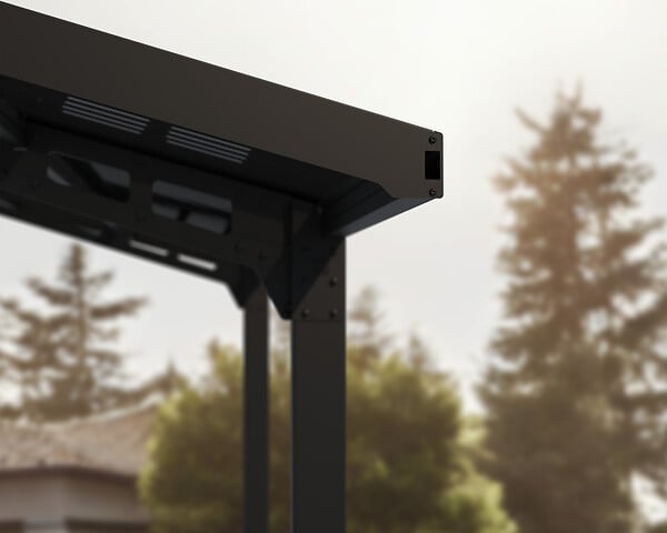 CANOPIA - CANOPIA CARPORT DOUBLE SYDNEY  5,7X5,9 AILES NOIRES - large