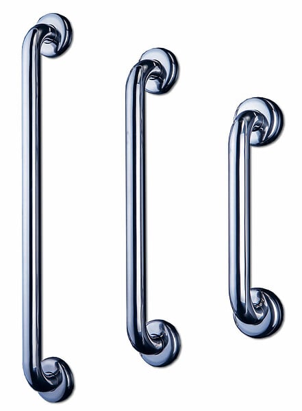 AKW - Barre d'appui droite en acier inoxydable - Longueur 450 mm - INOX POLI - large
