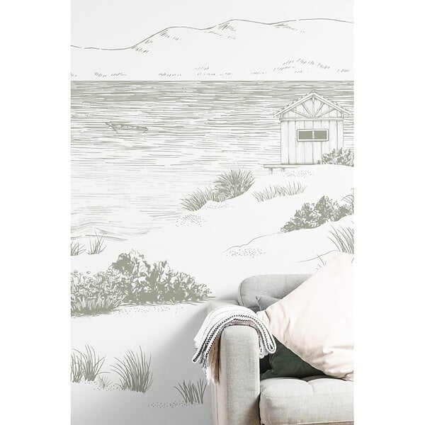 99DECO - Papier peint panoramique - Cap Ferret - Vert - intissé : 150g/m² - 9 lés : 432x270cm - large