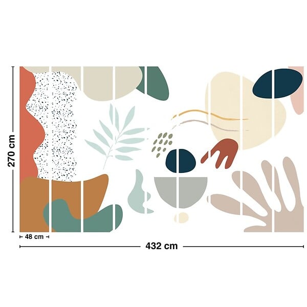 99DECO - Papier peint panoramique - Artistic - Multicolore - intissé : 150g/m² - 9 lés : 432x270cm - large