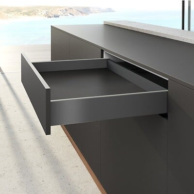 HETTICH - Profilé latéral de tiroir AvanTech YOU, H101mm x L400mm, anthracite, gauche et droite - HETTICH - 9353424 - large