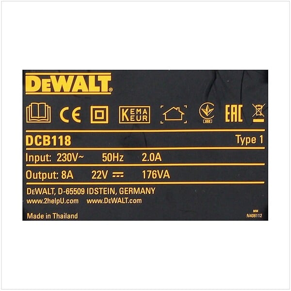 DEWALT - Chargeur rapide 54V Flexvolt DEWALT DCB118-XJ - large