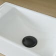 PLANETE BAIN - Bonde de vidage pour lavabo et vasque sans trop plein - Clic clac - Dôme céramique noir satin - vignette