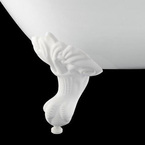 ROGIER & MOTHES - Baignoire sur pieds rétro en fonte PLYMOUTH Noire 153 cm Pieds blancs - large