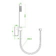 ESSEBAGNO - Luisa combiné support de douche 3 pièces gris gun métal - vignette