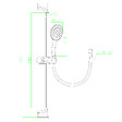 ESSEBAGNO - Luisa ensemble barre de douche 3 pièces gris gun métal - vignette