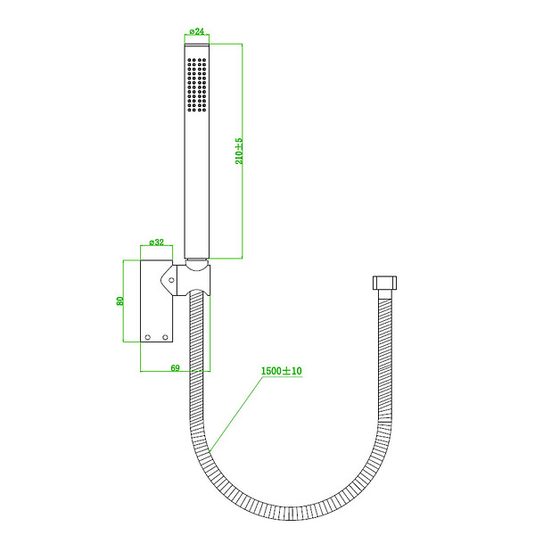 ESSEBAGNO - Luisa combiné support de douche cuivre brossé 3 pièces - large