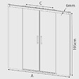 KASSANDRA - Paroi de douche 2 verres fixes + 2 portes coulissantes GLASÉ profil noir mat 180 cm - vignette