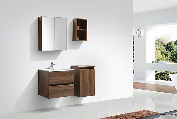 STANO - Armoire de toilette bloc-miroir SIENA largeur 60 cm noyer - large