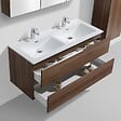 STANO - Meuble salle de bain design double vasque SIENA largeur 120 cm noyer - vignette
