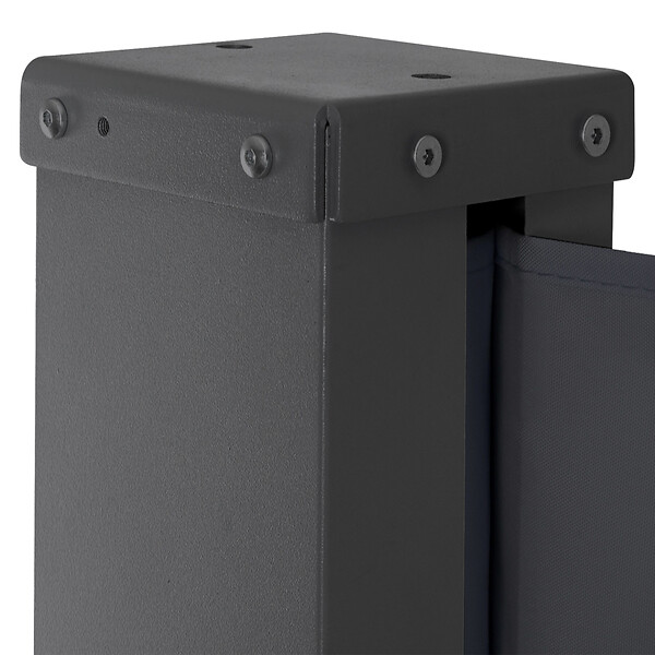 ID MARKET - Paravent extérieur rétractable 200 x 400 CM gris anthracite store latéral - large