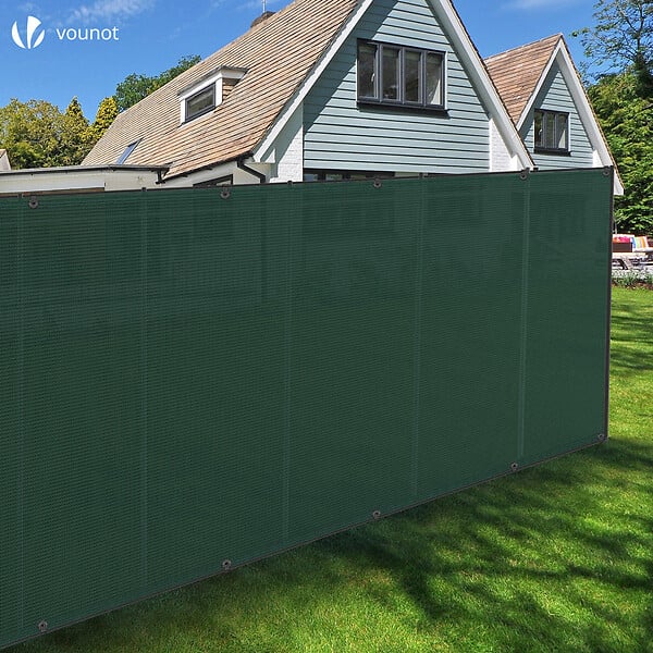 VOUNOT - Brise vue occultant en HDPE 150g/m² 1.8x10m avec attaches de fixation vert - large