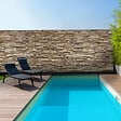 ID MARKET - Brise vue occultant 1,2 x 10 M motif pierre marron 160 gr/m² - vignette