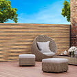 ID MARKET - Brise vue occultant 1,8 x 10 M effet claustra en bois 160 gr/m² - vignette