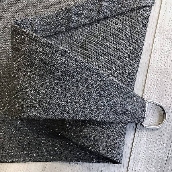 COTE STORE - Voile d'ombrage 3 x 4 x 5 m triangulaire 280g/m² - Haute densité résistante au vent - Tissu micro-aéré - Gris - large