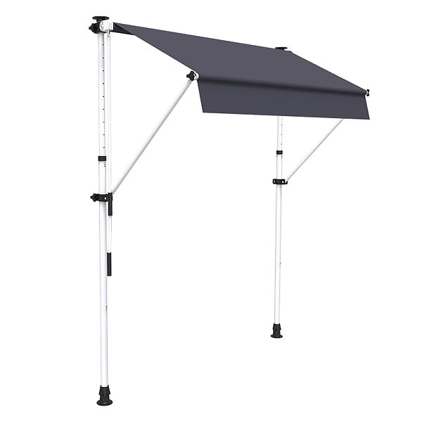 COTE STORE - Store à projection autoportant sans perçage 250 x 150 cm - Terrasse ou balcon - Gris anthracite - large
